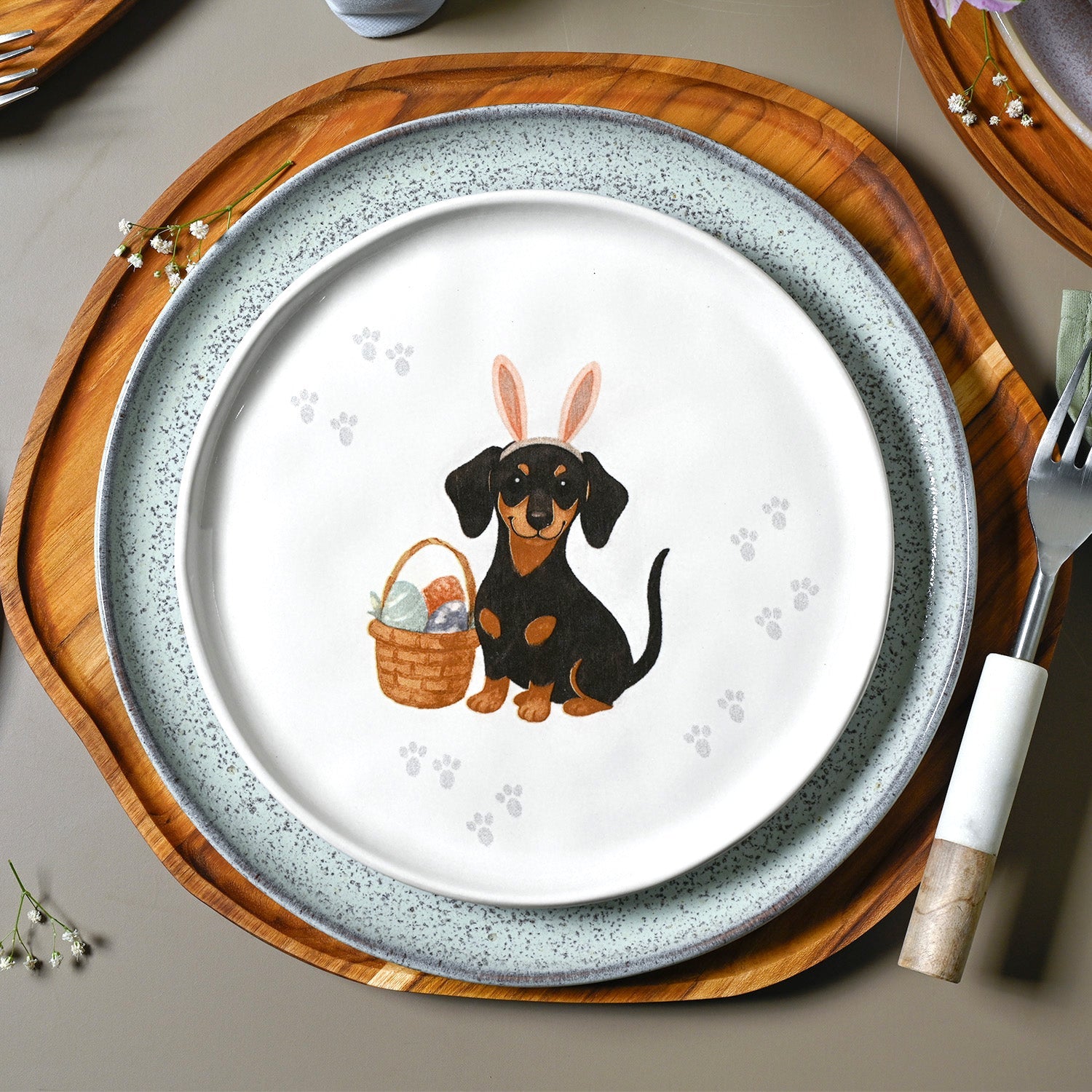 PRÉ-VENDA: Jogo 6 Pratos Sobremesa Stoneware Doguinhos Bio 21,5cm Porto Brasil