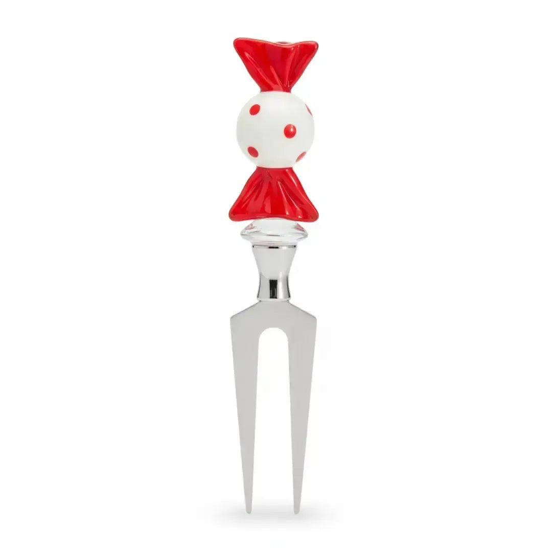 Conjunto 3 Espátulas Queijo Metal / Vidro Doces Natal Vermelho / Branco
