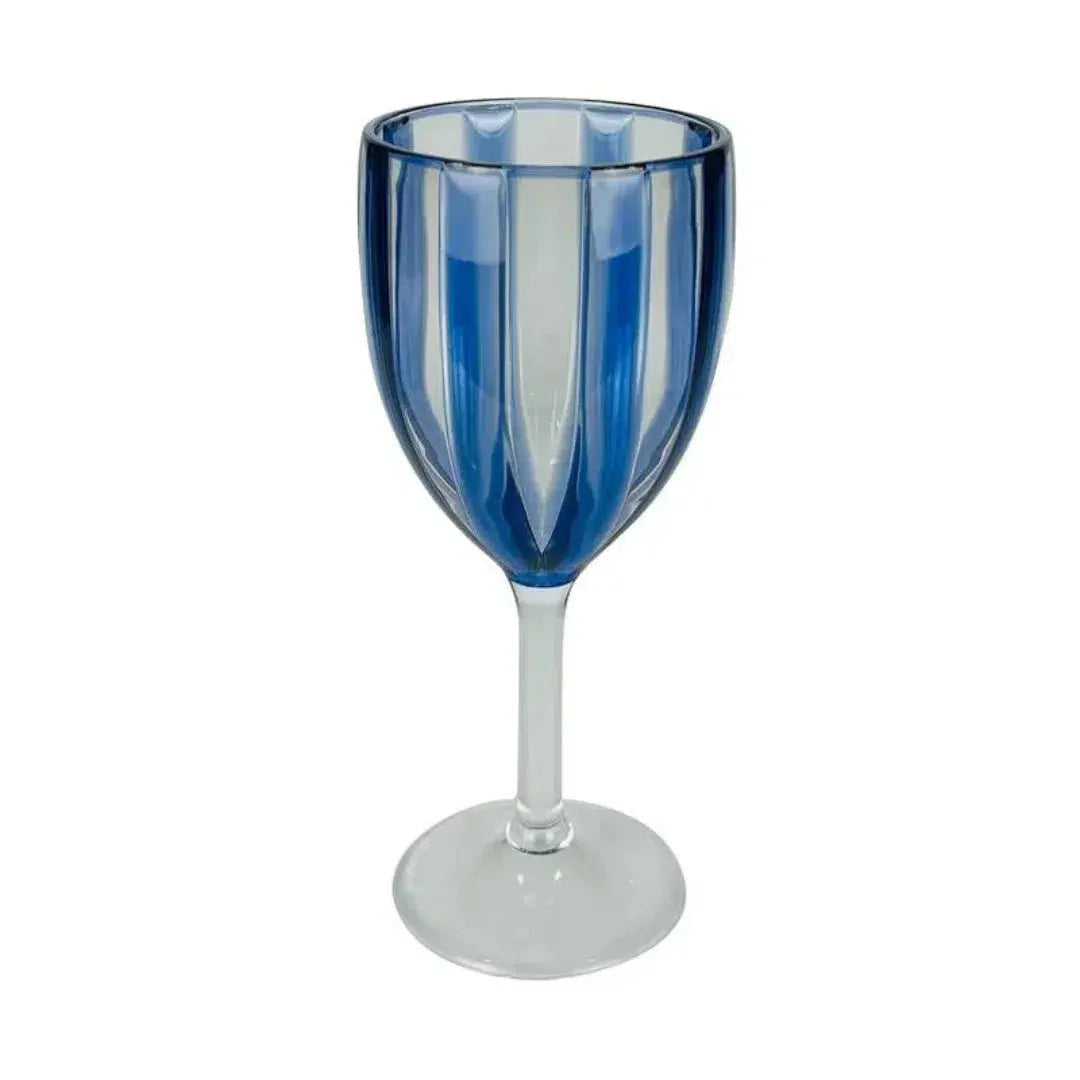 Conjunto 6 Taças Acrílico Azul Linha Náutica 300ml