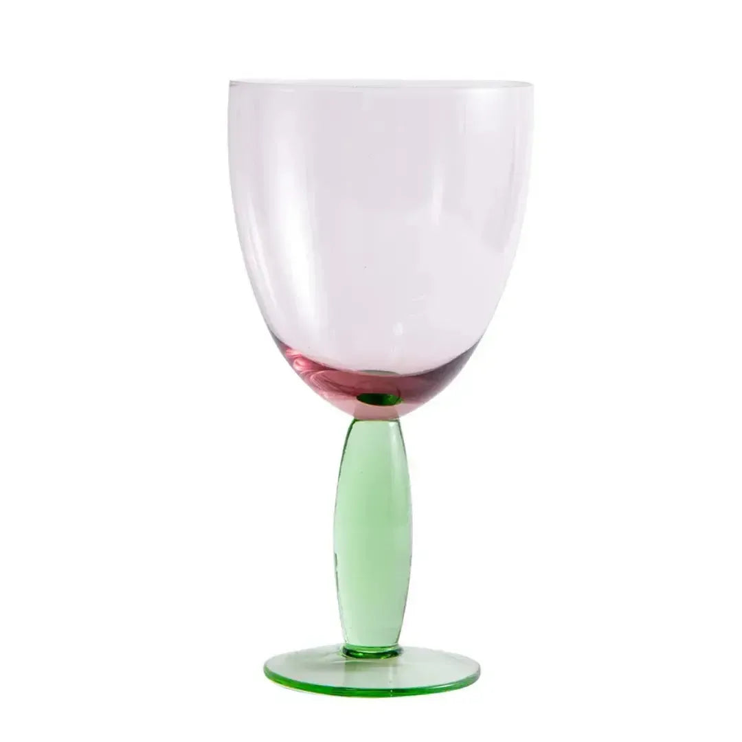 Conjunto 6 Taças Vidro Rosa / Verde Linha Refúgio 400ml