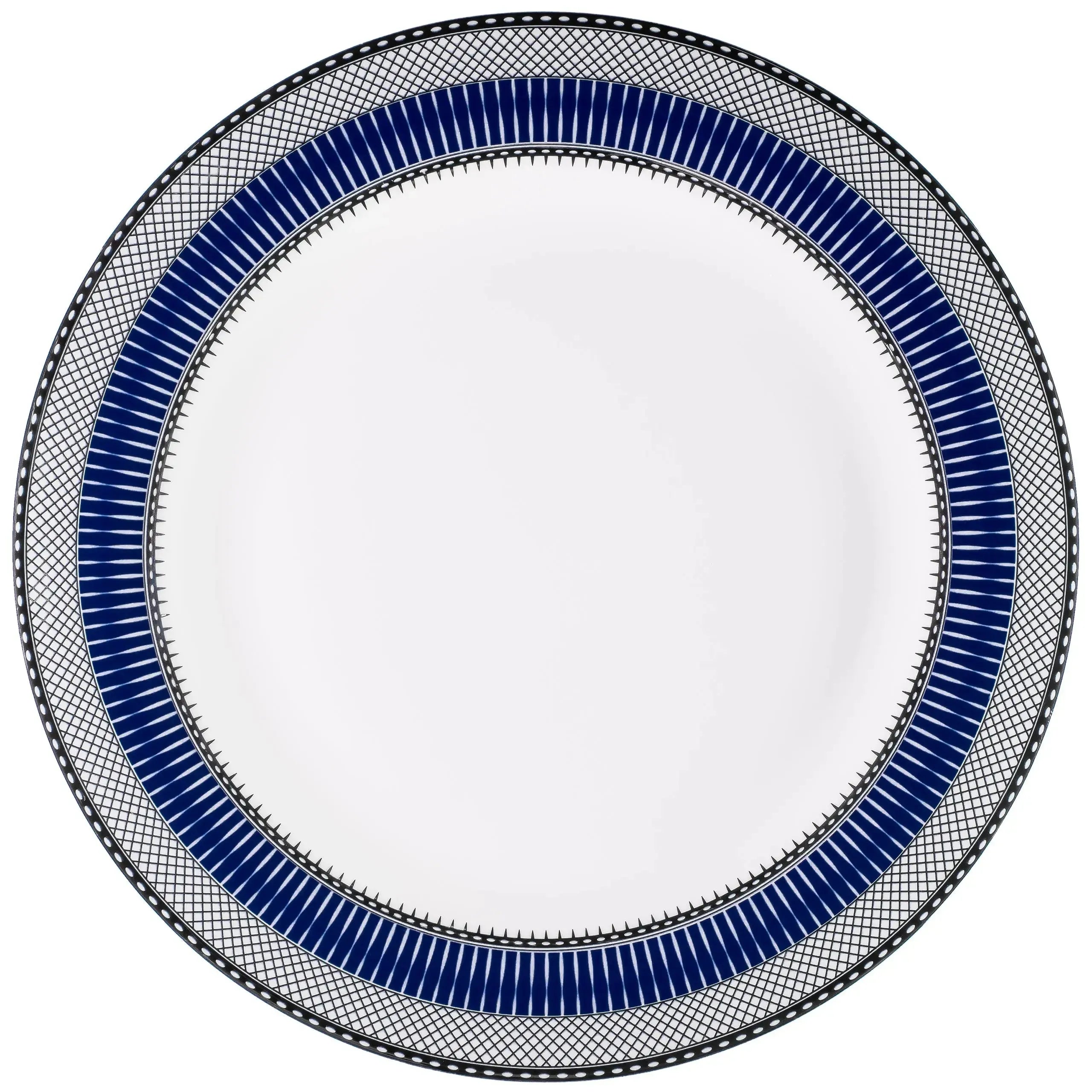 Conjunto com 6 Pratos Rasos Porcelana Blue Star 28cm Strauss