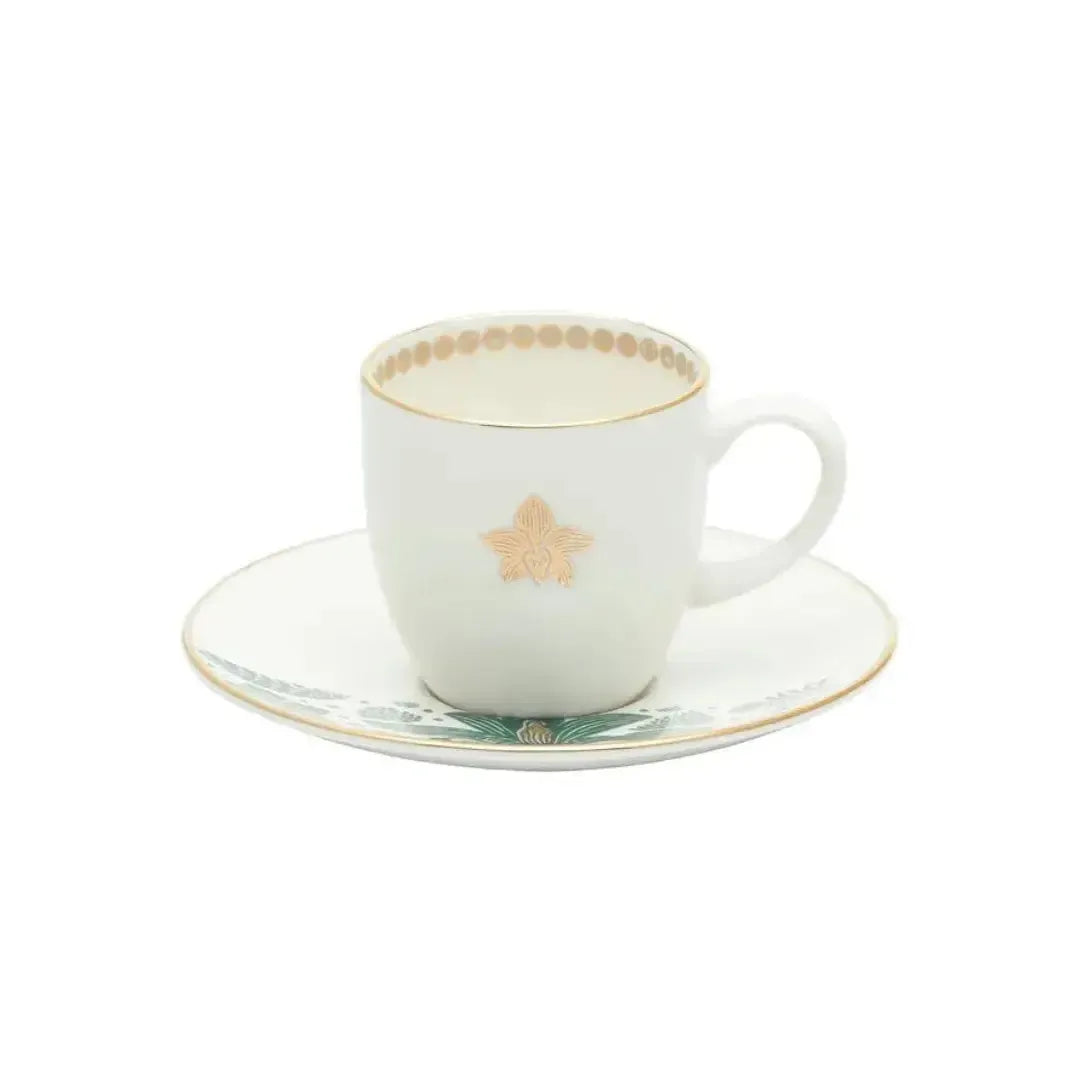 Conjunto com 6 Xícaras de Café com Pires Porcelana Híbridos 100ml Strauss
