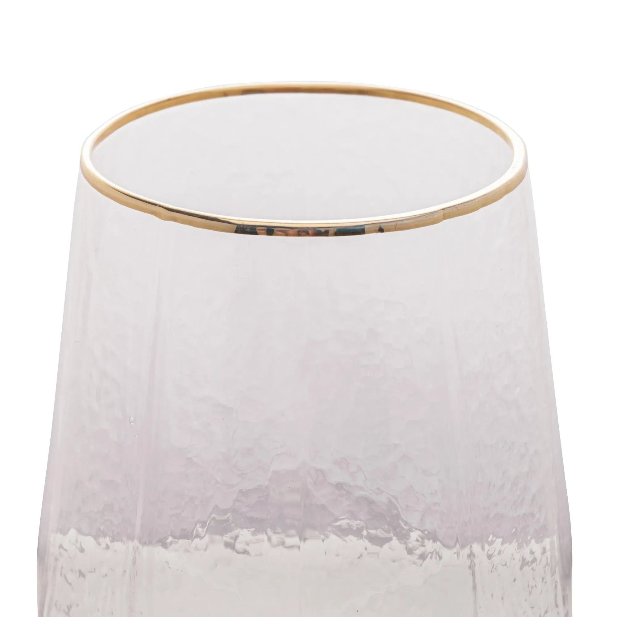 Jogo 2 Taças para Vinho Vidro Cristalino Borda Dourada Taj 600ml