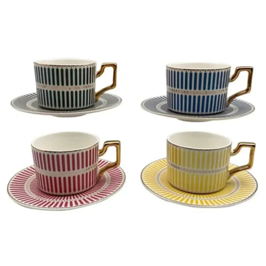 Jogo 4 Xícaras de Café com Pires New Bone China Olimpo 110ml L'Hermitage