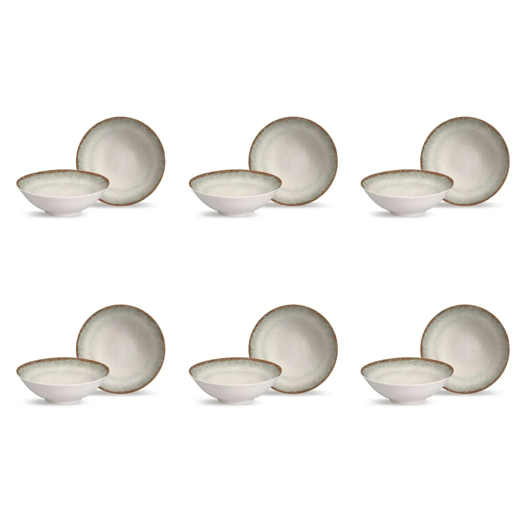 Jogo 6 Bowls Cerâmica Decorado Durban 300ml Alleanza