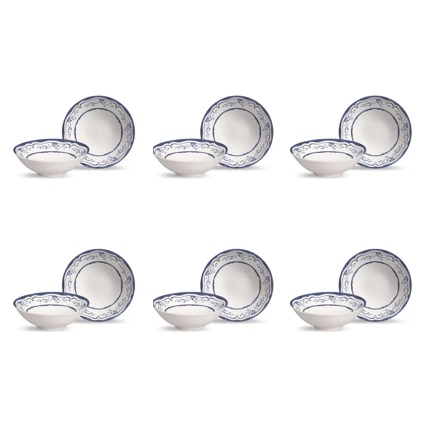 Jogo 6 Bowls Cerâmica Decorado Valência 300ml Alleanza