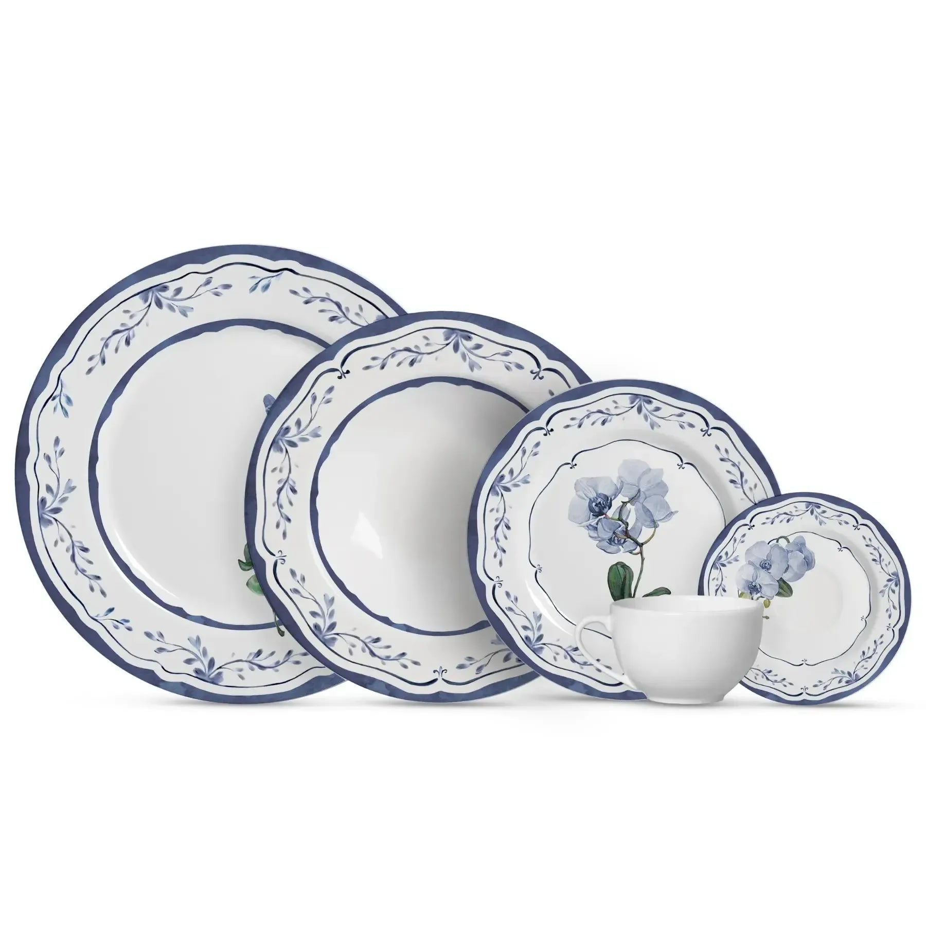 Jogo 6 Bowls Cerâmica Decorado Valência 300ml Alleanza