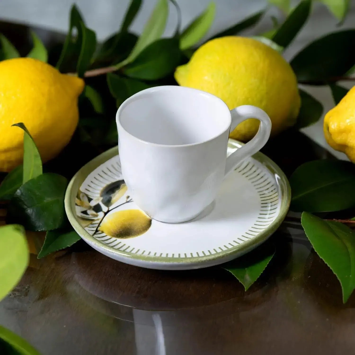 Jogo 6 Xícaras Café Stoneware Bio Lemon 120ml Porto Brasil