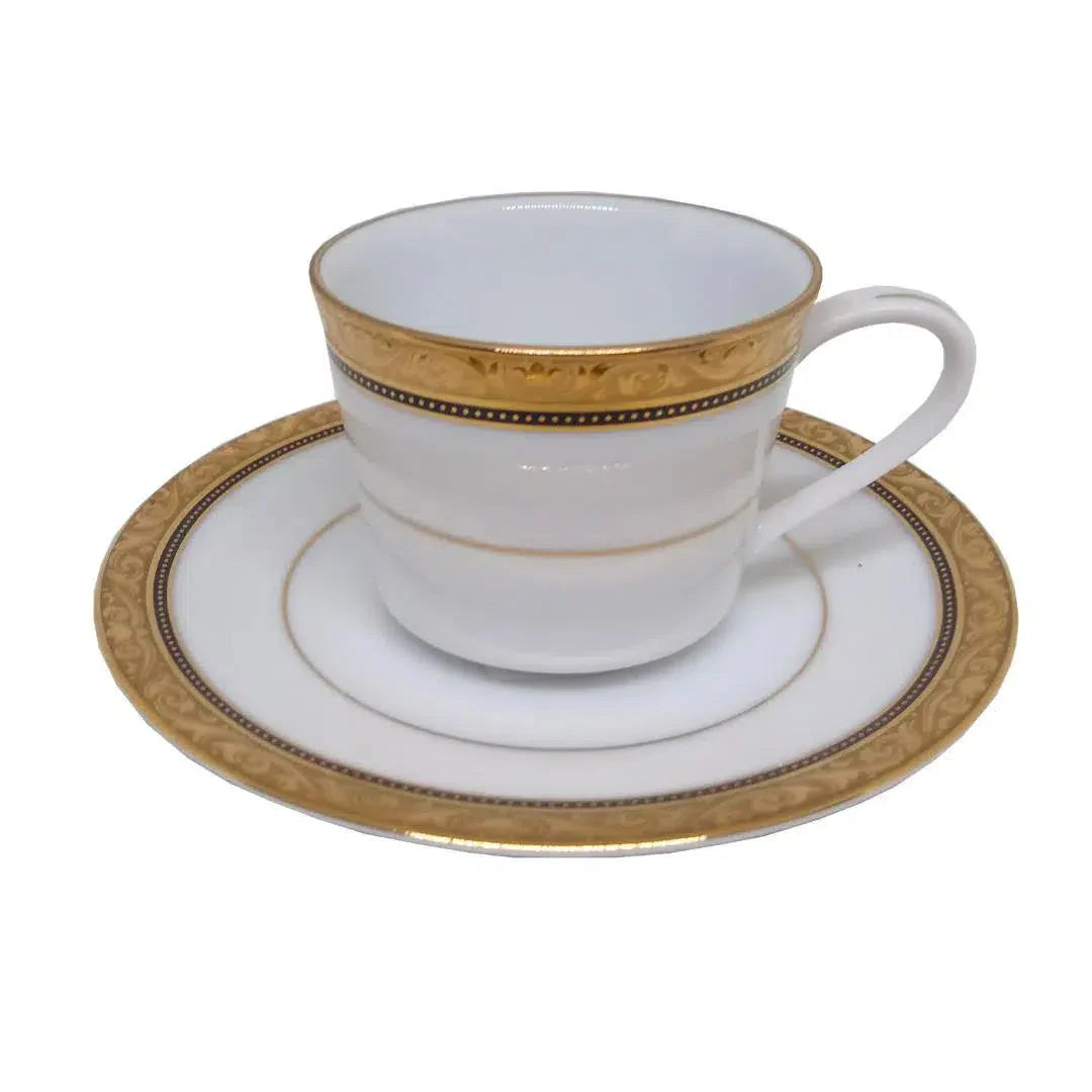 Jogo 6 Xícaras de Café c/ Pires Porcelana Regent Gold 100ml Noritake