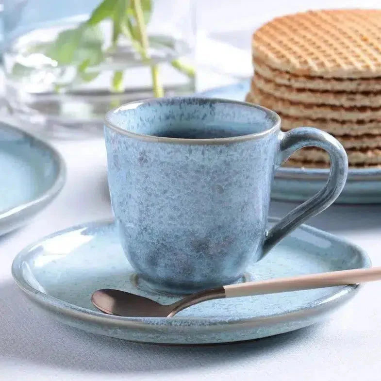 Jogo 6 Xícaras de Café com Pires Stoneware Bio Breeze 120ml Porto Brasil