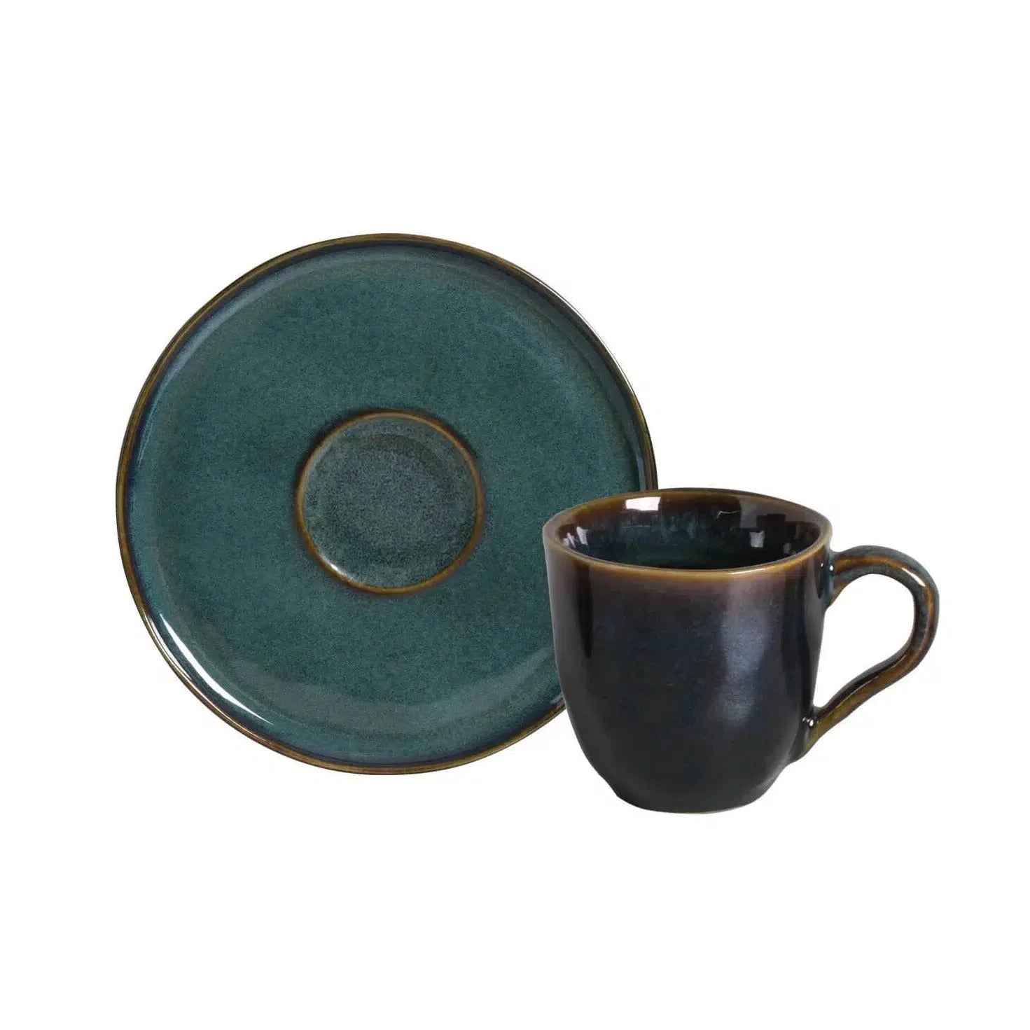 Jogo 6 Xícaras de Café com Pires Stoneware Bio Oceano 120ml Porto Brasil