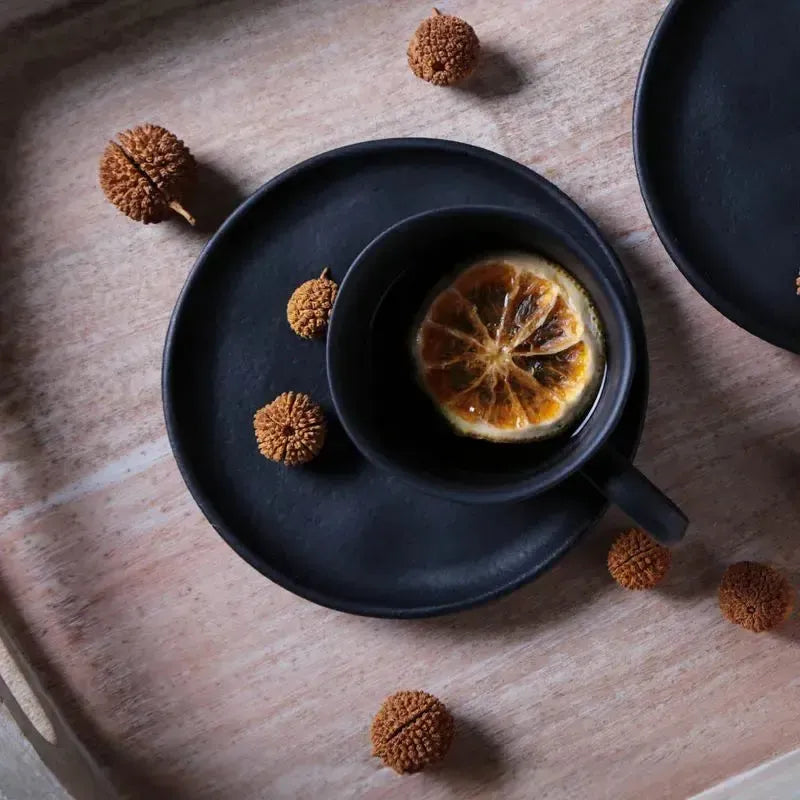 Jogo 6 Xícaras de Chá Stoneware Bio Preto Matte 170ml Porto Brasil