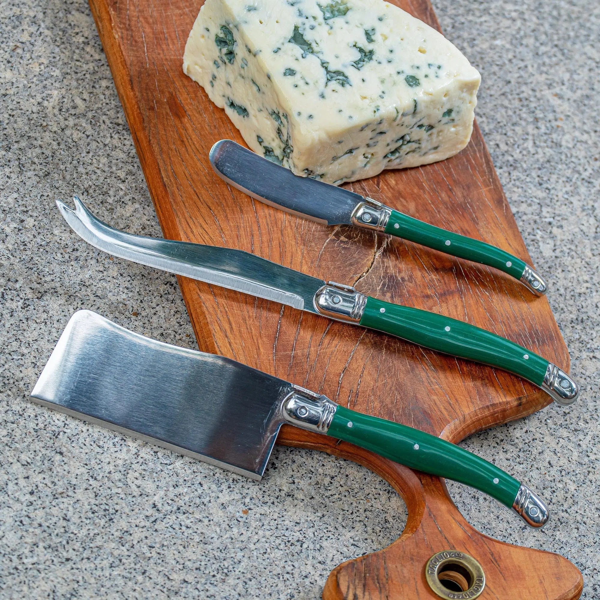 PRÉ-VENDA: Kit com 3 Facas para Queijo Luxo Verde Laguiole La Maison