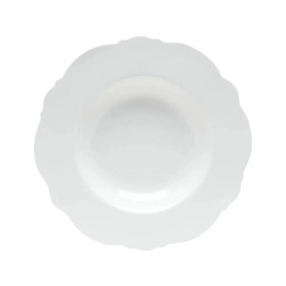 Kit com 6 Pratos Fundos Porcelana Wolff Maldivas Branco 23cm