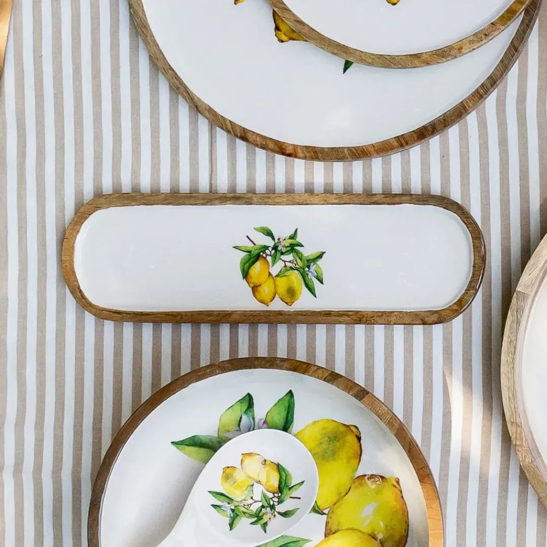 Bandeja Pequena Oval Madeira Toscana Bahali 40cm