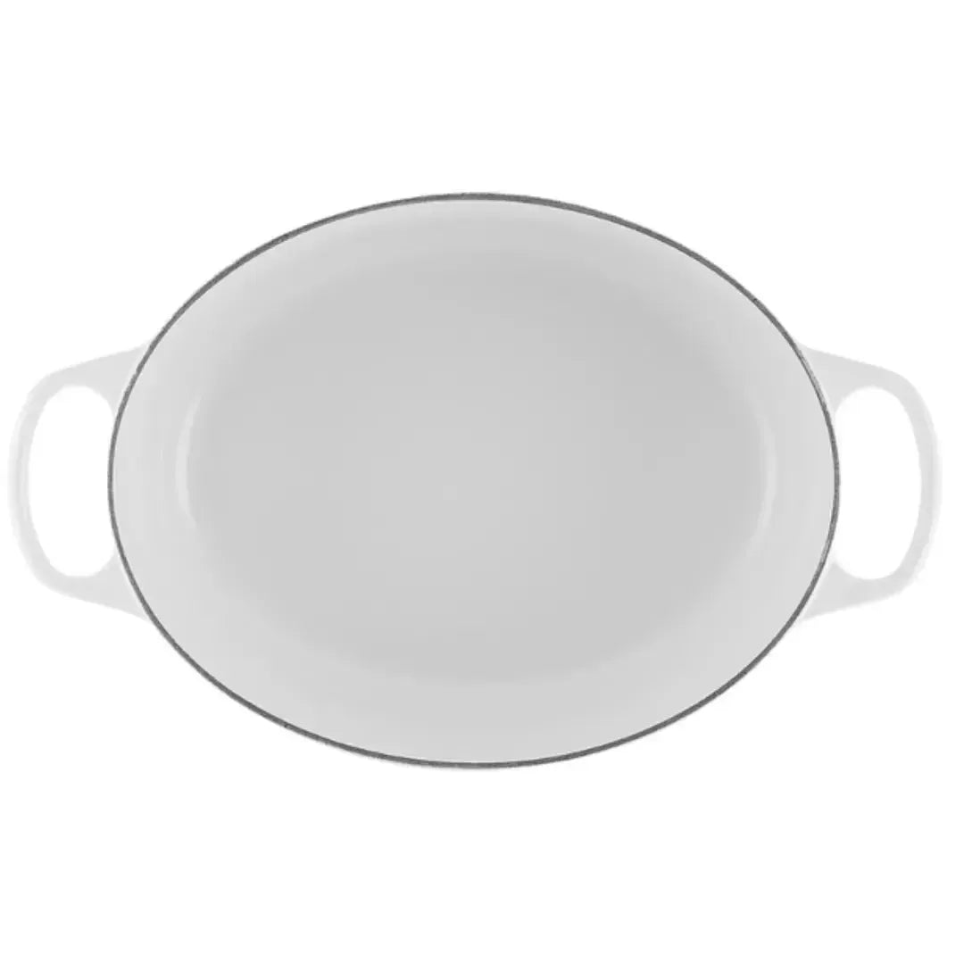 Panela Le Creuset Oval Signature Branca com Pegador Dourado 6,3L 31cm