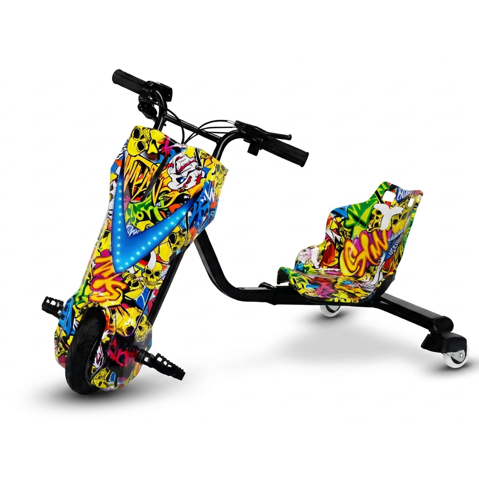 Triciclo Elétrico Drift 360 na cor Caveira 1x1