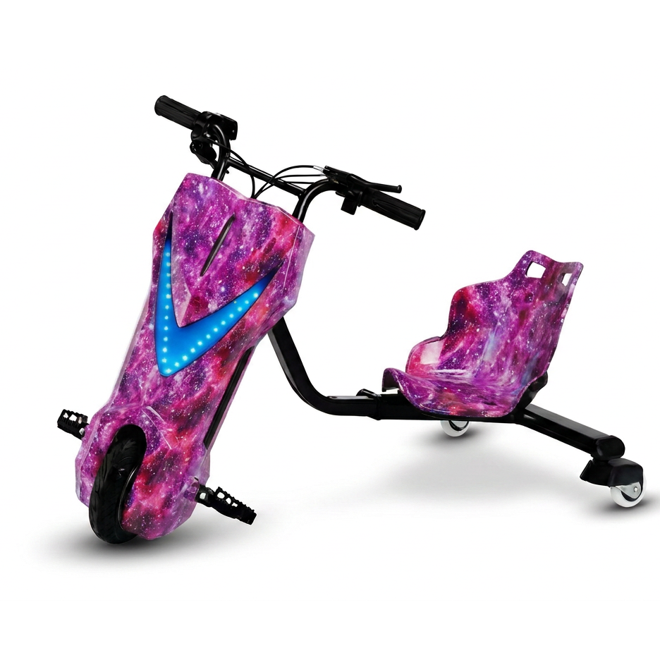 Triciclo Elétrico Drift 360 na cor Roxo 1x1