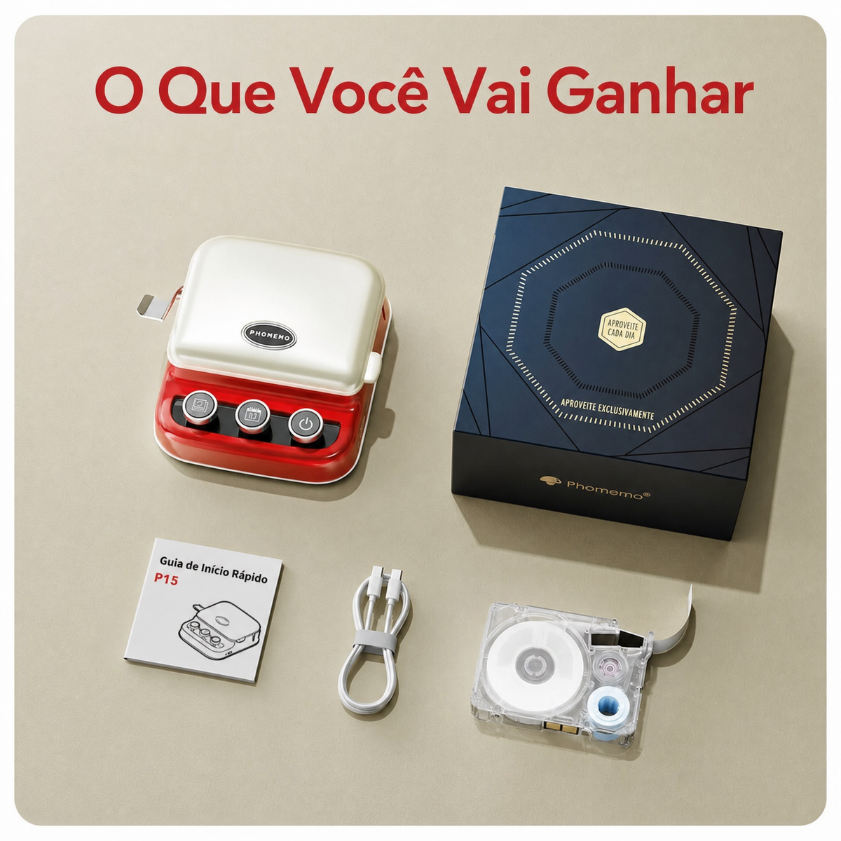 Etiquetadora Térmica Bluetooth Retrô Phomemo P15
