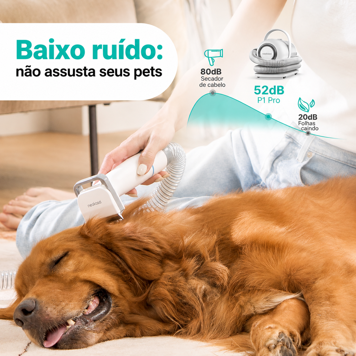 Kit Aspirador e Máquina de Tosa Pet Profissional - Bivolt